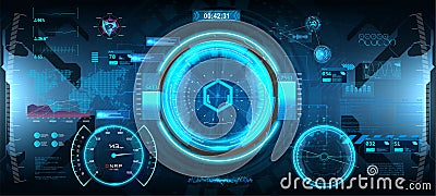 Futuristic Head-up display in HUD style Vector Illustration